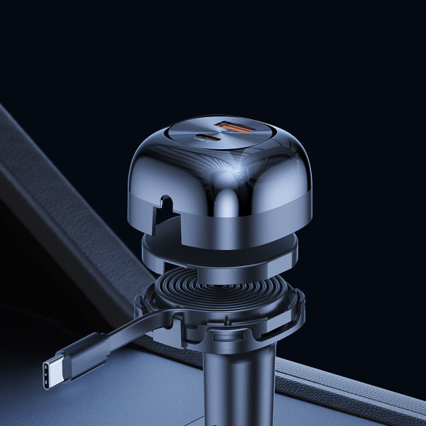 Retractable Cord Car Charger with PD60W and PD81W Super Fast Charging - Image 3