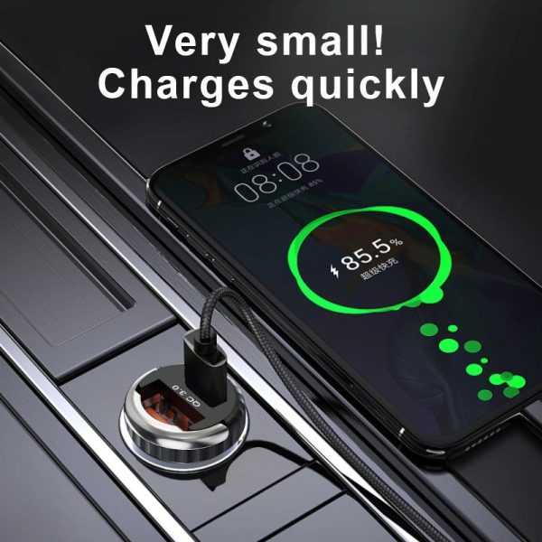 Mini Pull Ring Car Charger: 36W Hidden Dual-port Fast Charging Adapter for Car Cigarette Lighter - Image 5