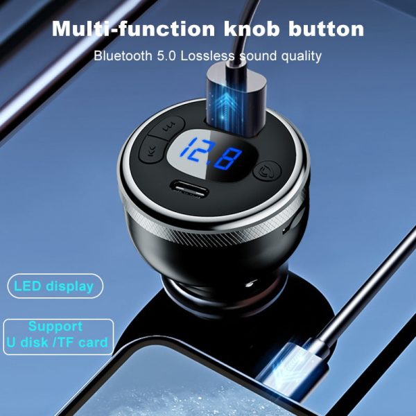 Car FM Bluetooth Car Charger with Tuning Display, MP3 Player, Lossless Call Function and PD Fast Charging - Image 2