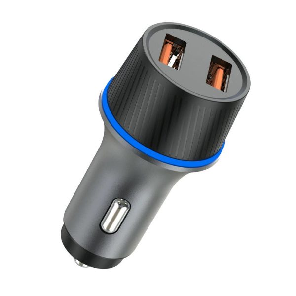 36W Car Mobile Phone Charger with Dual USB Fast - charging Plugs, Ambient Light and Cigarette Lighter Socket Charger - Image 5