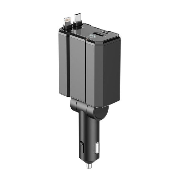 30W Metal Car Charger with Fast Charging Cable for Car Cigarette Lighter - Image 2