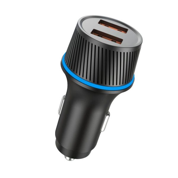36W Car Mobile Phone Charger with Dual USB Fast - charging Plugs, Ambient Light and Cigarette Lighter Socket Charger - Image 6